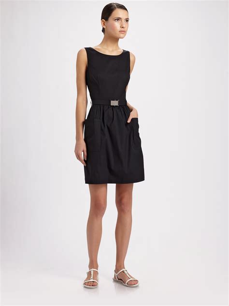 prada mini dresses|prada sleeveless belted black dress.